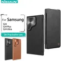 NILLKIN for Samsung Galaxy S24 Ultra Case Leather Qin Prop Leather Case Slide Camera Case For