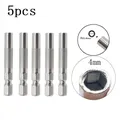 5pcs Hex Shank 6.35mm Insert Bit Adapter To 4mm Electric Screwdriver Socket Holder Micro Bit Adapter