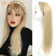 MEIFAN Synthetic Long Straight Headband Half Wig Clip in Hair Extension Fluffy Natural False Blonde