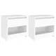 2 pcs white bedside Tables 40x30x39 cm chipset