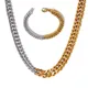 New Hip Hop Gothic Cuban Link Chain Necklace for Men Women 316L Stainless Steel Clavicle Heavy Thick