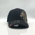 Unisex Baseball Cap Black Adjustable Chinese Style Cap Dragon Print Casual Snapback Bone Hip Hop Hat