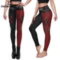 Nadanbao 2024 Womens for Leggings Gothic Style Denim Print Slim Stretch Trouser Black Leggings