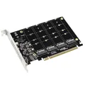 4 Port M.2 NVME SSD To PCIE X16 Hard Drive Converter Support 2230/2242/2260/2280 Support M.2 PCI-E