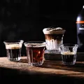 Leeseph Glass Coffee Cup Espresso Cappuccino Latte Mug 90 200ml Stripes Glass Design for Home