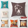 Snoopy Cartoon Pillowcase Anime Peripherals Plush Pillow Cover Home Sofa Office Decoration Cute