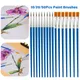 Round Flat Paint Brushes Set 10/50Pc Hair Nylon Brush Pen For Oil Acrylic Watercolor Drawing Writing