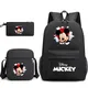 3pcs Disney Mickey Minnie Mouse Backpacks Students Schoolbags Pencil Case Shoulder Bags Backpack