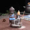 Creative Incense Burner Smoke Waterfall the Little Monk Small Buddha Incense Burner Holder Censer