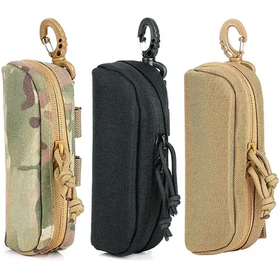Tactical MOLLE Eyeglass Case Hunting Shockproof Protective Goggles Box Portable Outdoor Sunglasses Case-1000D Nylon