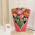 Mother's Day 3D stereoscopic bouquet greeting card paper pop-up card life-size permanent bouquet 3D