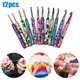 12pcs Colorful Ceramic Handle Alumina Crochet Hooks Knitting Needles Set Sewing Crochet for Weave