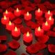 24pcs Heart Shape LED Flameless Tealight Candles Decorations For Romantic Night Valentine's Day