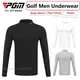 PGM Long-sleeved Men Golf Bottoming Shirt Keep Warm Male Golf T Shirts Plus Velvet Sports Wear Stand