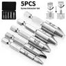 5Pc Damaged Screw Extractor Set HSS Stripped Screw Extractor Set Quickly Screw Bolt Extractor Kit