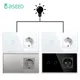 BSEED Touch Light Switches Wall Sensor Switch 1/2/3Gang 2Way With Socket Crystal Glass Panel On Off