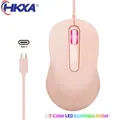 3D Type C Wired Mouse Gaming Mouse Silent Ergonomics Optical Mouse Colorful luminous Roller Computer