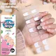 1Sheet White French Semi-Cured Gel Nail Strips Patch Sliders Clear Adhesive Waterproof Long Lasting