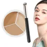 Cream Concealer Set 3 In 1 Face Foundation Cream Concealer With Brush For Concealing Blemishes