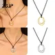 Retro Gold Color Geometric Irregular Pendant Rope Chains Man Necklace for Women Only Kpop Fans Party