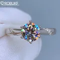 GRA Certified 0.5-3CT Moissanite Ring for Women D Color VVS1 Lab Diamond Solitaire Rings Engagement