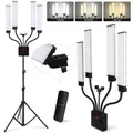 80W Four Arms LED Light Photography Fill Light Professional LED Floor Lamp for Live Stream Video