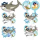 Disney cartoon modeling double-sided pirate shark ocean animals birthday theme decoration aluminum
