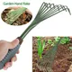 9Teeth Garden Rake 15.5 Inch Grass Rake Hand Rake Leaf Broom with Comfort Grip Cleaning Rake Pet