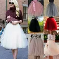 Elegant Harajuku 7 Layers Tulle Skirt Women Vintage Skirts 50s Rockabilly Tutu Petticoat Ball Gown