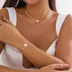 IngeSight.Z Kpop Fashion Imitation Pearl Choker Necklaces Bracelet Set for Women Punk Gold Color