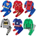 Marvel Avengers Super Hero Spider-Man Captain America Batman Cartoon Children's Clothes Long Short