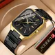 CURREN Watch for Men Fashion Simple Design Rectangle Dial Water Resistant Quartz Movement Business