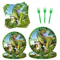 Dinosaur World Party Supplies Jurassic Theme Plates Napkins Tablecloth Dino Dinner ware for Boys