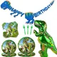 Dinosaur World Party Supplies Jurassic Theme Plates Napkins Tablecloth Dino Dinner ware for Boys