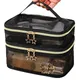 Double -layer Mesh Storage Bags Large-Capacity Black Makeup Cosmetic Case Casual Toiletry Wash