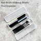 1Pc Transparent Rectangle Nails Brush Storage Box Buffer File Nail Art Rhinestones Decorations Nail