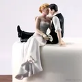 Wedding Romantic Bride and Groom Toppers Couple Figurine Marriage Funny Cake Toppers Dolls for
