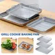 2pcs Baking Pan and Grill Oven Tray Drain Rack Cake Cheese Plate Display Stand for Home Kitchen