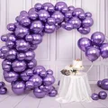 10/20/30pcs Metallic Purple Chrome Balloons Bridal Wedding Helium Globos Graduation Anniversary