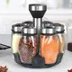 1/7pcs Spice Jar Set Rack Glass Organizer Rotating Glass Seasoning Sugar Pepper Bottles Salt Shakers