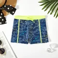 Summer Quick Drying Teen Boys Swim Trunks Blue Children's Swimming Trunks Kids Trunks Bathing Suit