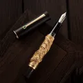 Hongdian N24 Year Of The Dragon Limited Edition Brushed Metal Mahogany Fountain Pen Polish Nib
