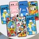 Black Phone Case for Google Pixel 8 7A 6A 5A 5 4 4A XL Pro 5G Donald Duck Stitch Painting Soft Funda