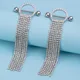 2pcs Tassels Pendant Nipple Ring Piercing Shiny Zircon Stainless Steel Barbell Breast Shield Bar For