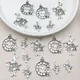 20Pcs Antique Silvery Rabbit Charms Rabbit Clock Pendants For DIY Jewelry Making Handmade Jewelry