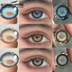 EYESHARE 1 Pair Colored Contact Lenses for Eyes Beautiful Pupil Blue Contact Lenses Gray Lenses