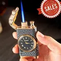 Metal Creative Dual Flame Switch Alligator Head Open Flame and Direct Flame Turbo Torch Butane Gas