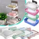 Soap Holder Wall Mount Drain Bathroom Accessories Soaps Dishes Shower Soap Dish Box Plastic Sponge