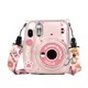 Transparent Crystal Camera Cover Photo Bag Storage Case Protective Shell with Shoulder Strap Sticker