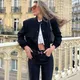 TRAF Woman Bomber Jacket Coat White Autumn Winter Button Baseball Aviator Cropped Jackets for Women